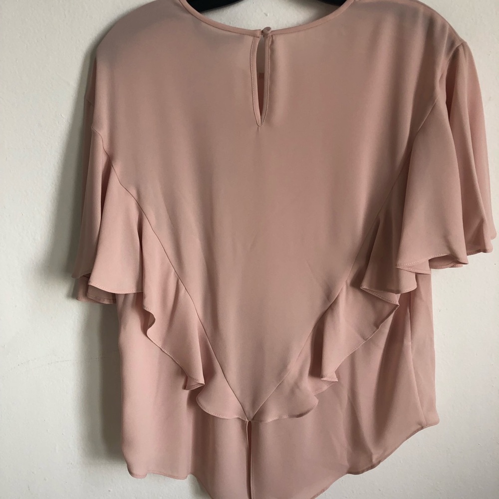 Bcbgmaxazria Ruffle Split-Front Blouse Blush - image 8